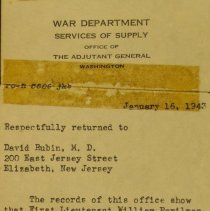 War Department Service